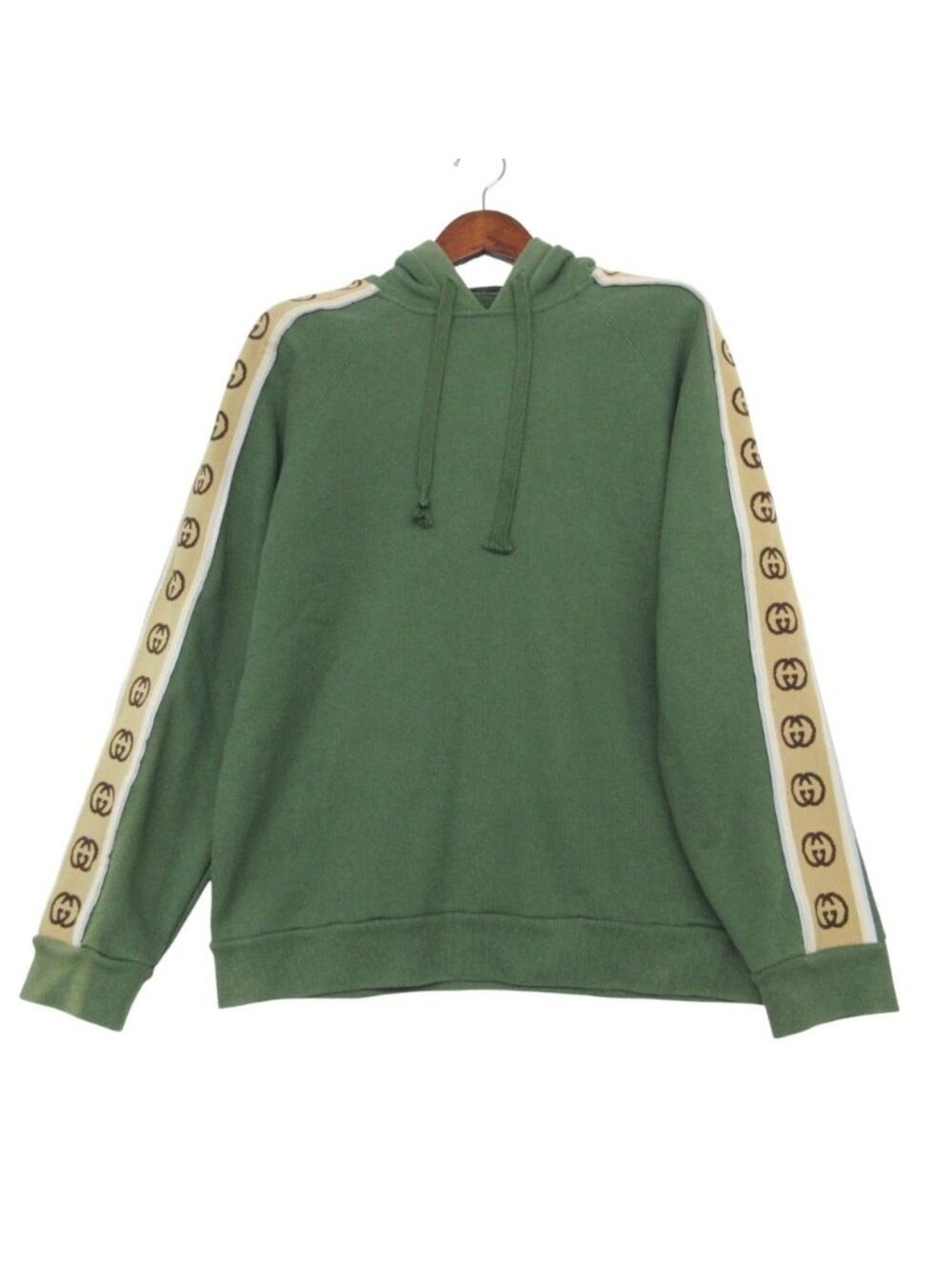 ★SOLD★ Gucci Set GG Logo Hooded Hoodie Jersey Sweatshirt Logo Track Pants Green - Picture 2 of 10